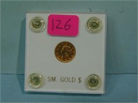1852 US Liberty Head $1 Gold Coin - in Block