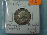 1950-S/S Washington Silver Quarter - Repunched M/M