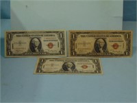 Three 1935-A United States Hawaii $1 Silver Certif