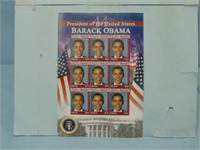 Sheet of Nine Liberia $45 Barack Obama Stamps