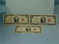 Three 1963 United States $2 Notes