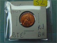 1955-S "BIE" Error Wheat Penny - Red BU