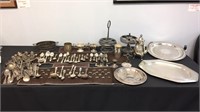 LOT LARGE SILVERPLATED PIECES VARIOUS MAKERS