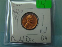 1963-D 3/3 Doubled Die Error Lincoln Penny - Red B