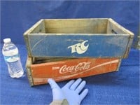 vintage coke & rc cola wooden crates