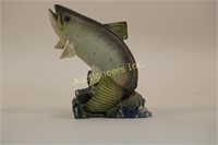 Handcarved Jumping Trout Carving by Arlo Wett of