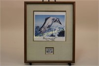 Framed and Matted 1983 Trout and Salmon Stamp and