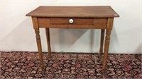 PRIMITIVE PINE OCCASIONAL TABLE WITH DRAWER