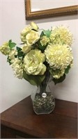 ASSORTMENT OF FAUX FLOWERS IN VASE