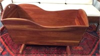 HANDCRAFTED SOLID CHERRY WOOD CRADLE