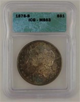 MORGAN SILVER DOLLAR 1878 S MS 63