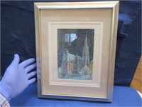 smaller "cathedral" oil painting - signed - nice