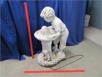lg resin "boy drinking" water fountain 34in tall