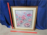 larger red flowers print - 32in x 28in