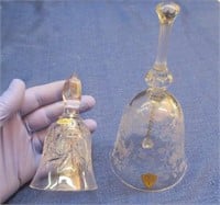 tiffin 7in crystal bell & smaller czech bell