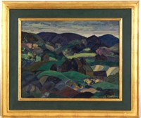 Marsden Hartley (1877–1943) Oil on Board Landscape
