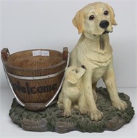 Dog & Puppy Welcome Bucket Planter