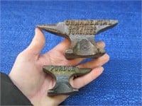 2 mini anvils (1 is marked "purdue")