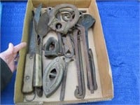 antique iron -knives & other items