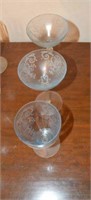 3 FINE CRYSTAL ICED TEA SHERBERT GLASSES