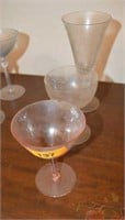 3 FINE CRYSTAL ICED TEA SHERBERT GLASSES