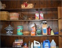 5 SHELVES OF VARIOUS ITEMS