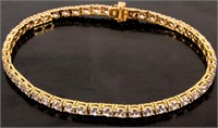 Jewelry 14kt Yellow Gold CZ Tennis Bracelet