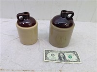 Pair USA Stamped Stoneware Jugs
