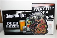 (5) Tin Beer & Alcohol Pub Signs