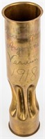 Firearm Trench Art WWI Shell Casing Vase Engraved