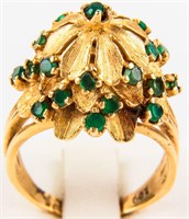 Jewelry 14kt Yellow Gold Emerald Cocktail Ring