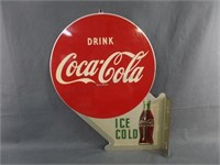 1950's Coca Cola 2 Sided Advertising Flange Sign