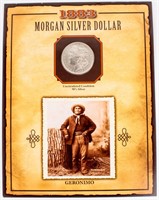 Coin 1883 O Morgan Silver Dollar Geronimo Display