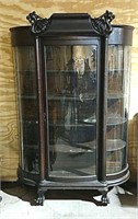 Curved glass china cabinet