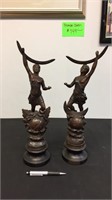 LOT VTG BRONZE SCULPTURE FRENCH FIGURINES as is
