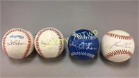 Selection of signed baseballs – one is signed by