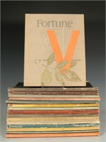 SIXTEEN UNBOUND VOLUMES OF FORTUNE MAGAZINES