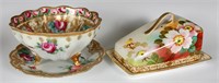TWO HAND DECORATED NIPPON PORCELAIN TABLE PIECES