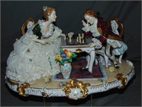 Dresden-Lace German Porcelain Figural Grouping