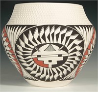 ACOMA POTTERY OLLA VASE SIGNED 'K. VALLO'