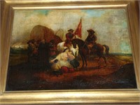 19th Century Oil on Canvas. Unsigned.