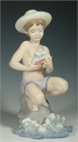 LLADRO 'BY THE SEASHORE' PORCELAIN FIGURE WITH BOX