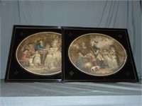 Pair of Beautiful Colored Engravings 19th century.