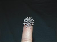 14 Kt White Gold and Diamond Ring.