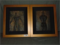 Richard MacDonald Bronze Bas Relief Male Nude I/II