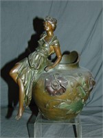 W. Hering Art Nouveau Figural Vase