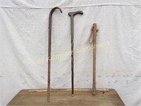 Three Assorted Wooden Canes