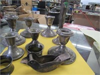 Lot of Sterling Silver Candle Holders