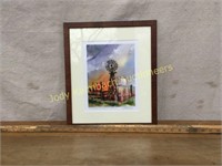 "Pumping at the YO Ranch" Framed Windmill Painting