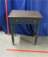 29inch tall one drawer side table - green